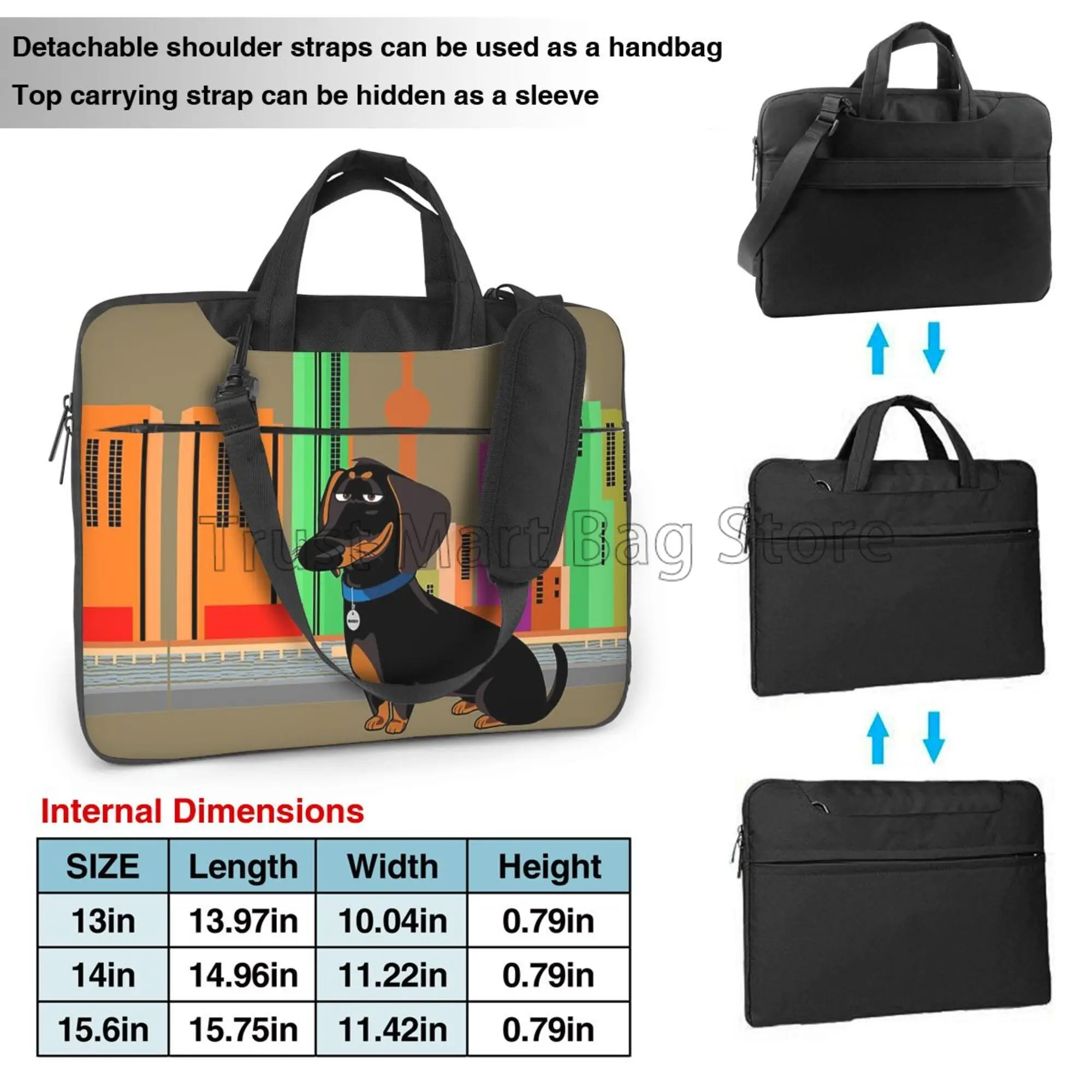 귀여운 닥스훈트 프린트 노트북 운반 가방 케이스 노트북 - Tablet Shoulder Bag 리뷰 및 가격