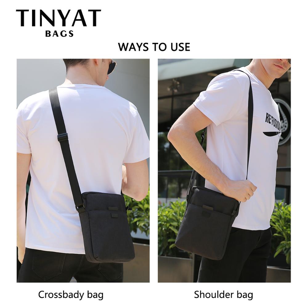 TINYAT 남성용 가방 라이트 캔버스 숄더 백 7.9 - Tablet Shoulder Bag 리뷰 및 가격