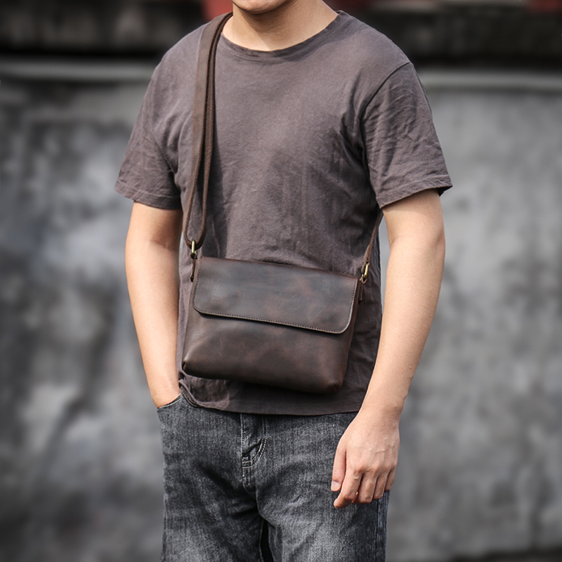 GURO 남성용 빈티지 정품 가죽 숄더백, 데일리 플랩 - Tablet Shoulder Bag 리뷰 및 가격